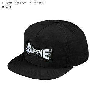 Authentic Supreme Skew Nylon 5-Panel Snapback