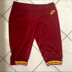 Nike Maroon Capris with Zippers