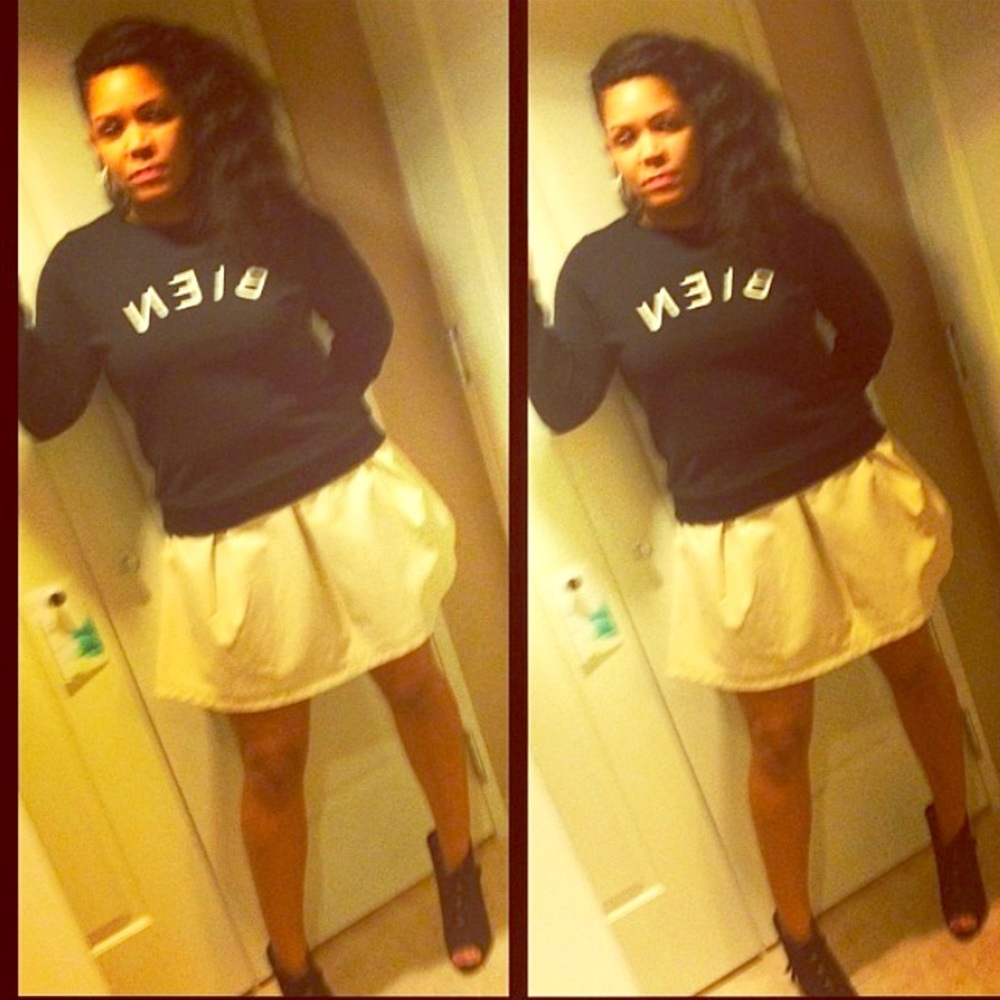French Connection white/cream faux skirt
