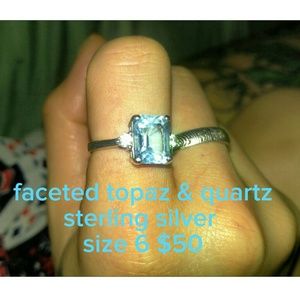 faceted topaz ring size 6