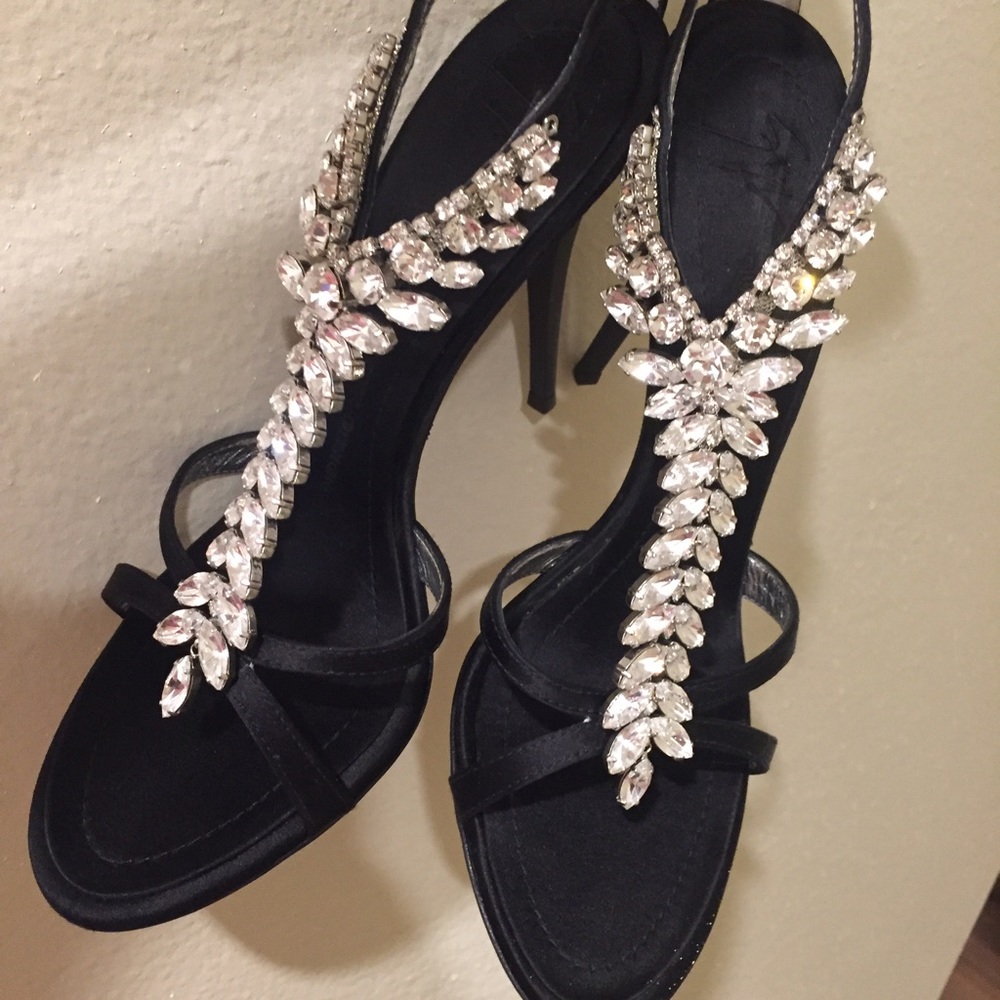Giuseppe Zanotti crystal ankle strap heel size 38