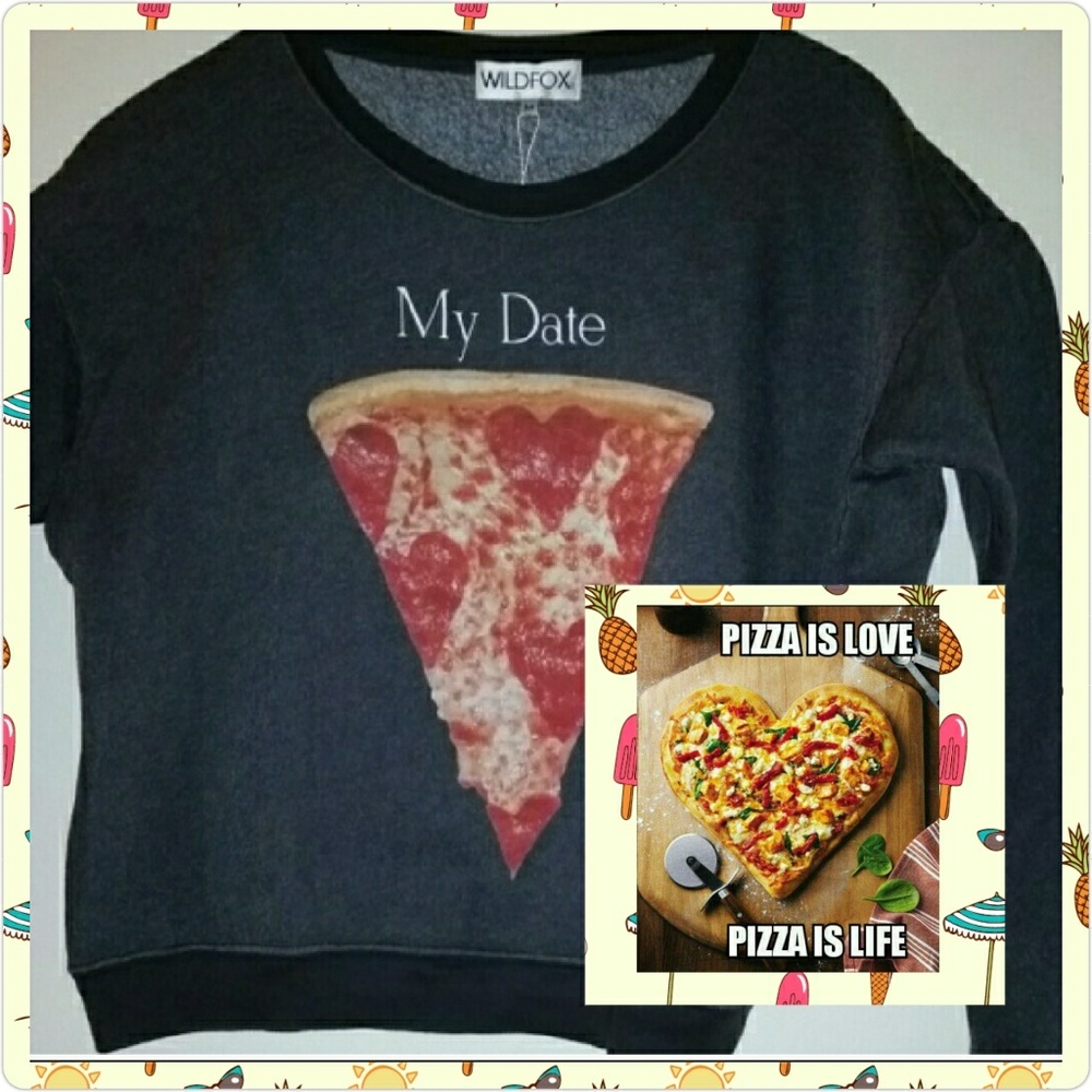 Wildfox "My Date Pizza" Sweatshirt