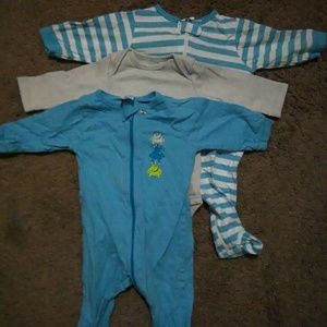 2 Gerber Onsies & 1 Carters Onsie  0-3 months