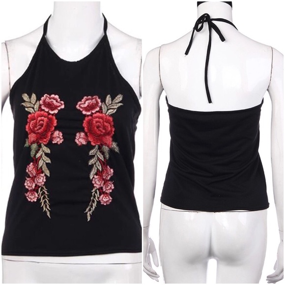🆕//embroidery halter tank top - Picture 3 of 3