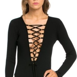 Hera Collection Black Lace Front Dress. NWOT.