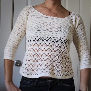 Lucky Brand Boho Crochet Top, Size Small