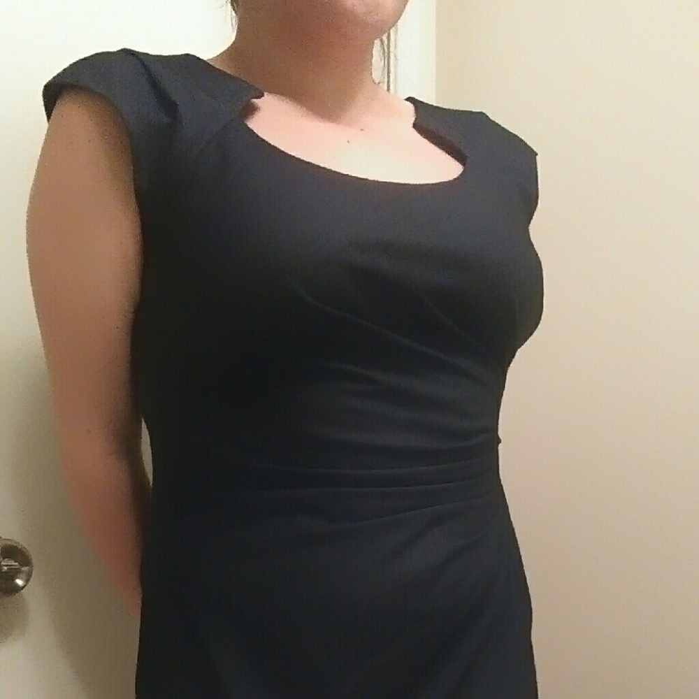 Calvin Klein cutout neckline sheath dress