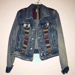 Free People embroidered Jean jacket