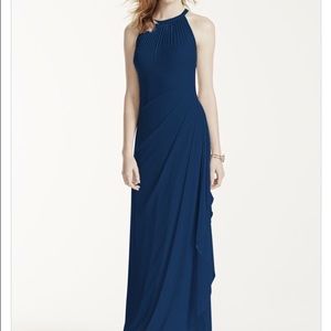 Davids bridal "peacock" chiffon dress