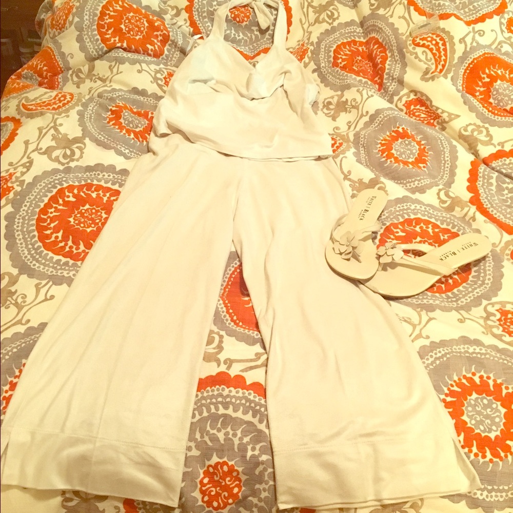 WHBM off-white Capri & Halter Set