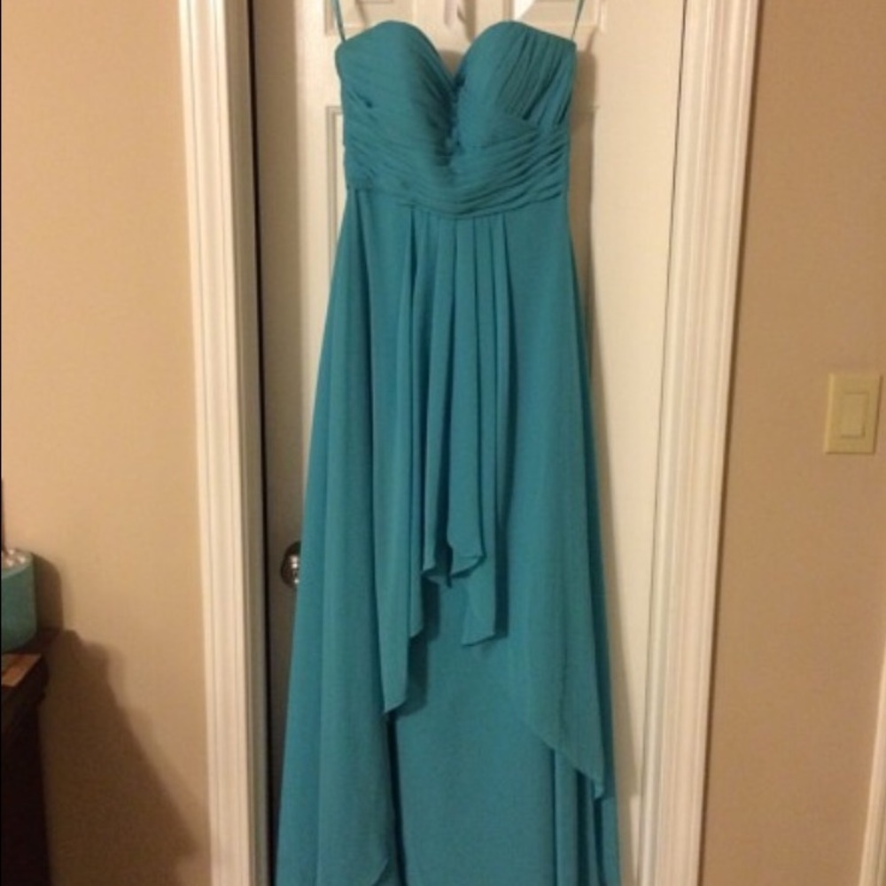 Mori Lee long turquoise dress