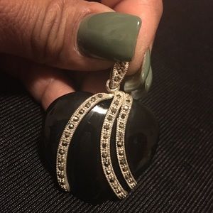 Beautiful black heart silver 925