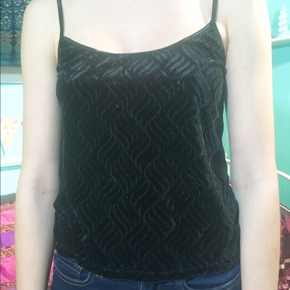 Vintage 90s Black Velvet Tank Top 🖤