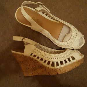 Cream wedges Shoes