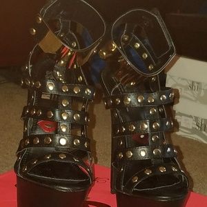Studded platform heels