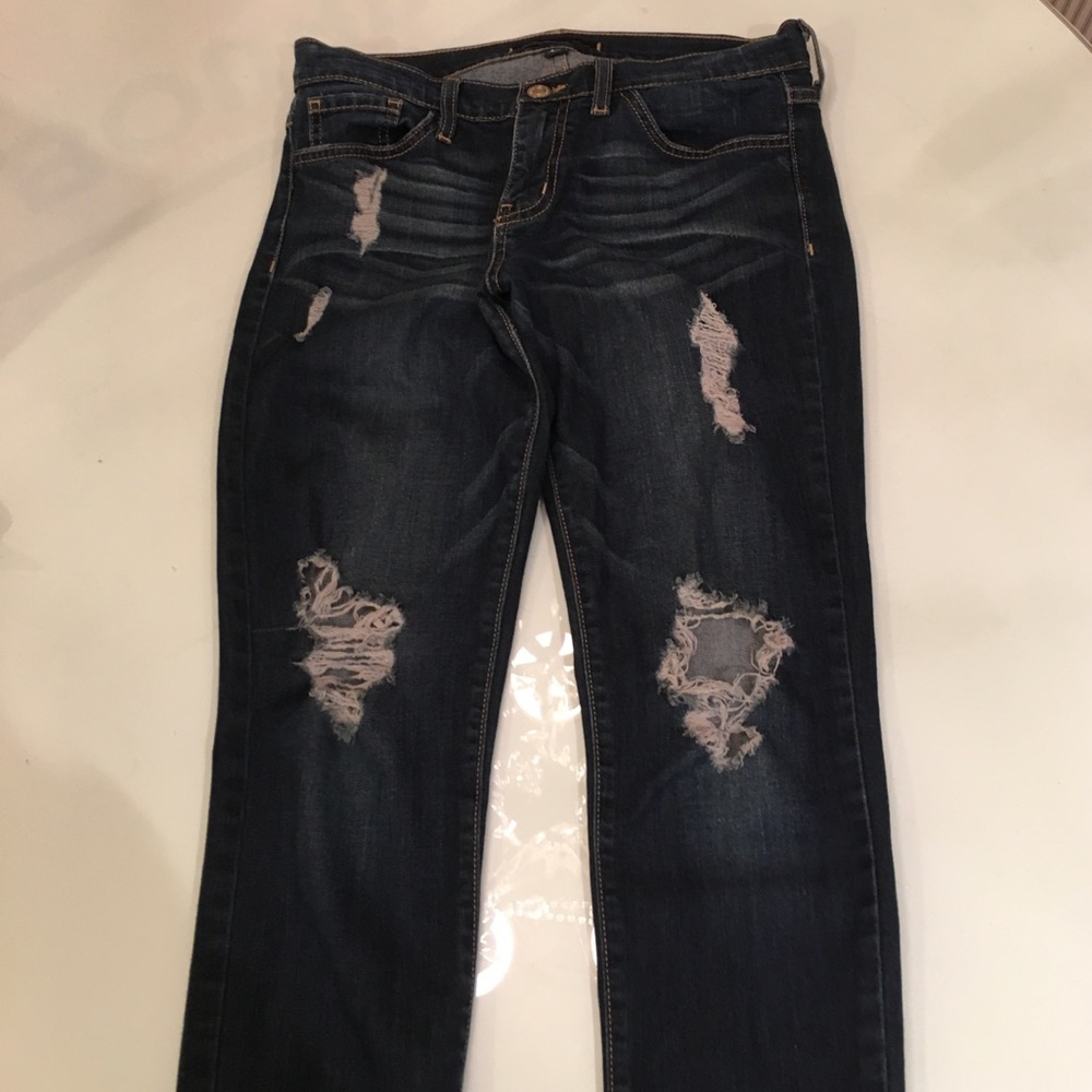 Flying monkey distressed skinny jean
