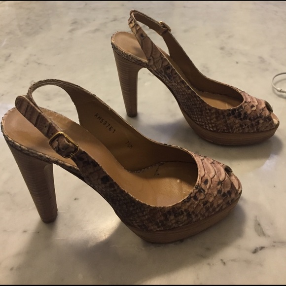 Stuart Weitzman Python Platform Slingback - Picture 2 of 3