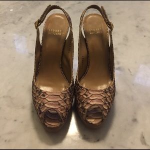 Stuart Weitzman Python Platform Slingback