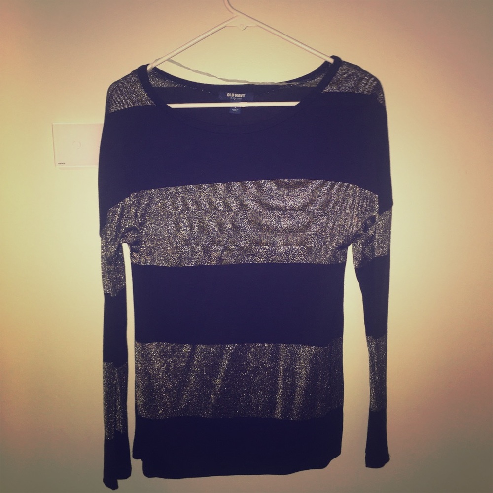 Black and Silver long sleeve top