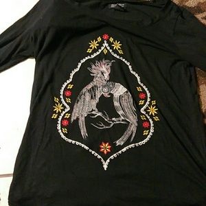 Long sleeved lucky brand scoop neck