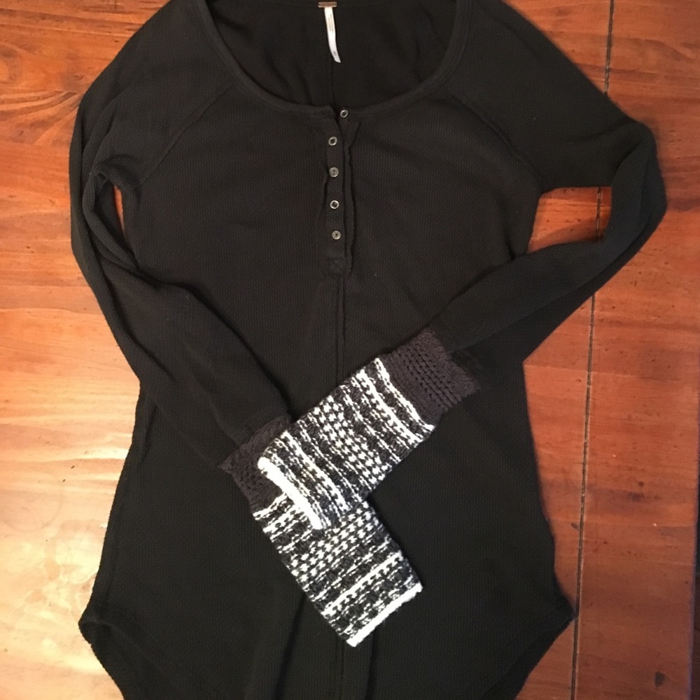 Free people thermal long sleeve top size med