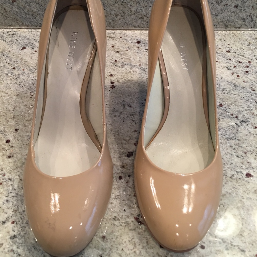 Nine West Nude Patent Pumps