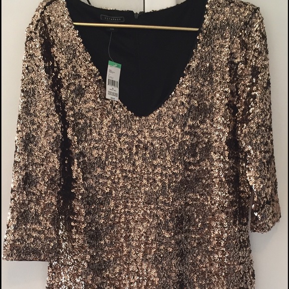 metaphor Dresses & Skirts - Metaphor nwt $90 stunning misses gold sequin dress