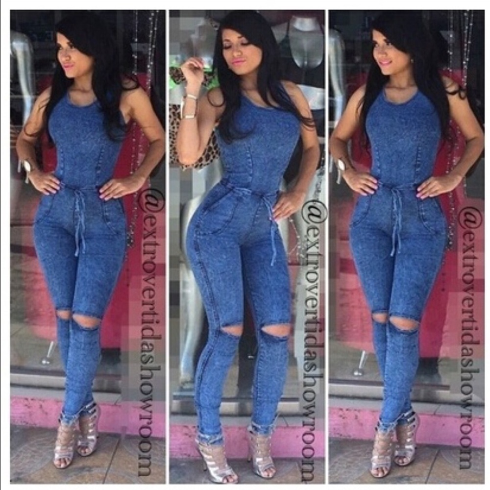 One piece denim jumper...