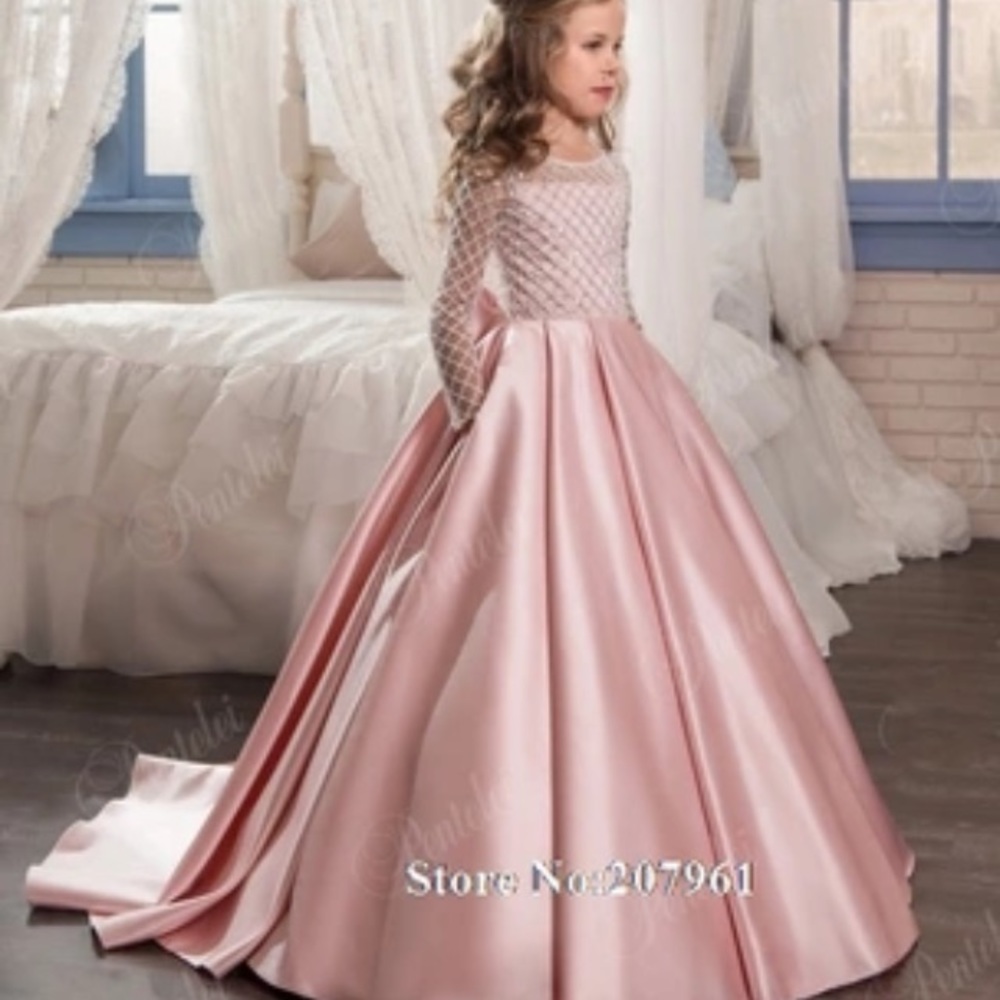 WHITE New flower girl or first communion dress