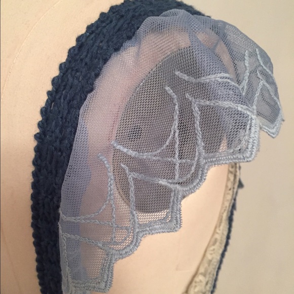 Blue & Ivory Crochet & Lace Romantic Top - Picture 4 of 5