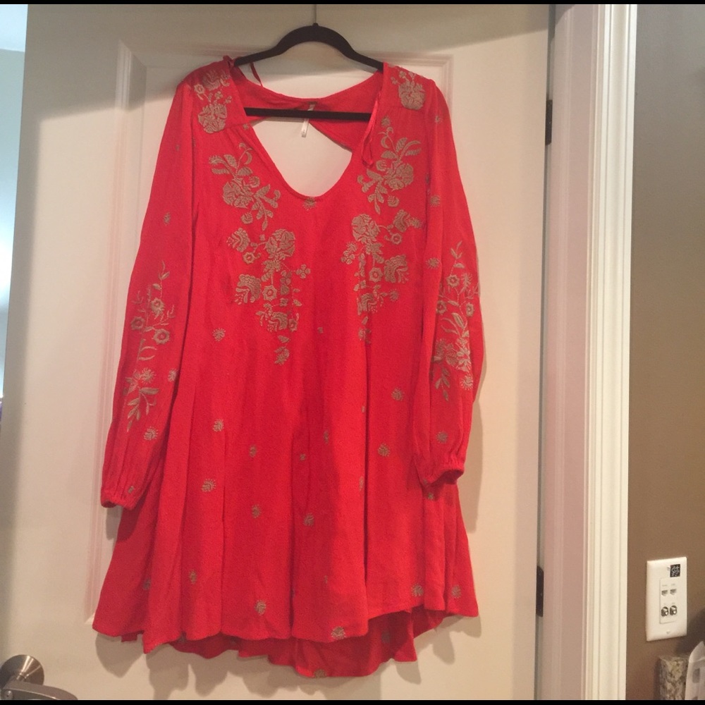 Free people red floral dress