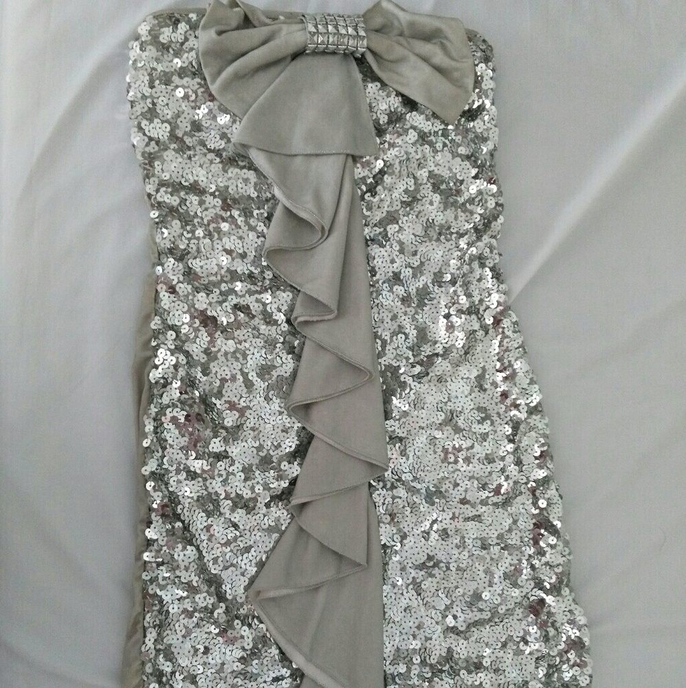 Grey sequined party dress