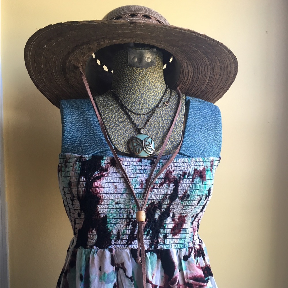 Watercolor print maxi dress