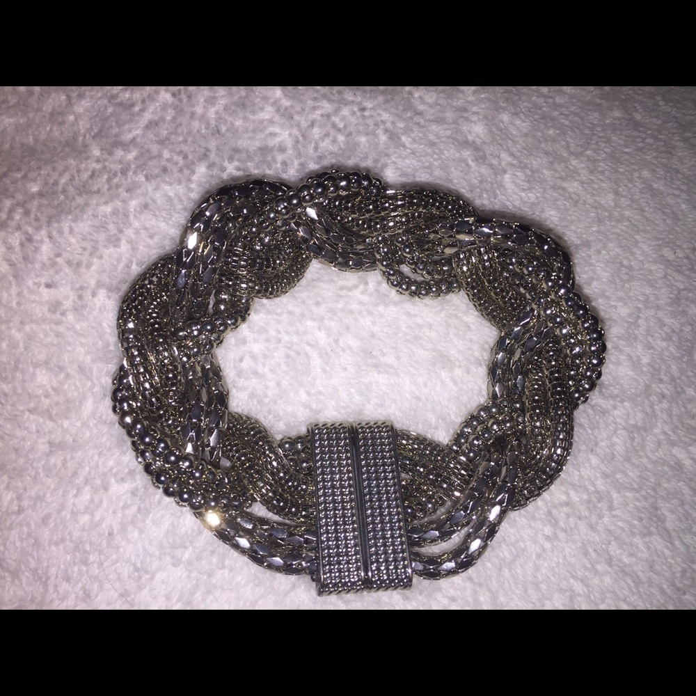 Metal braided magnetic bracelet