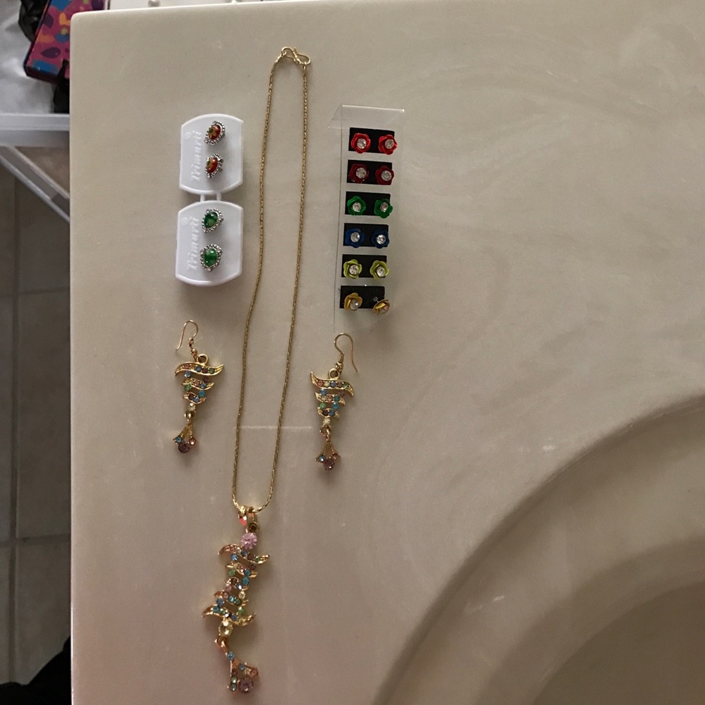 Necklace and earrings