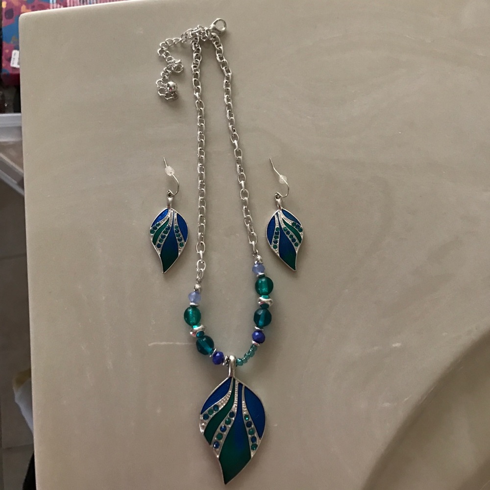 Earrings and necklace set. Only wore it once