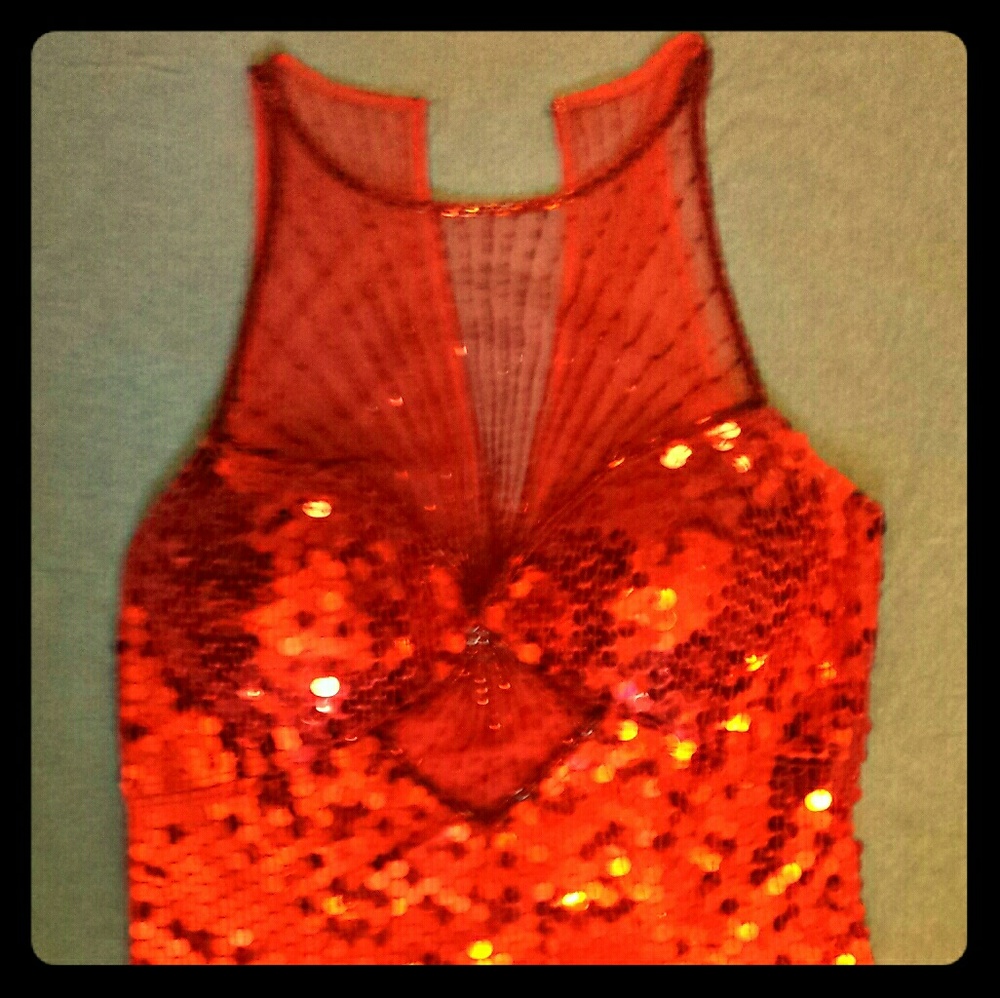 Red Sequin Prom Dress