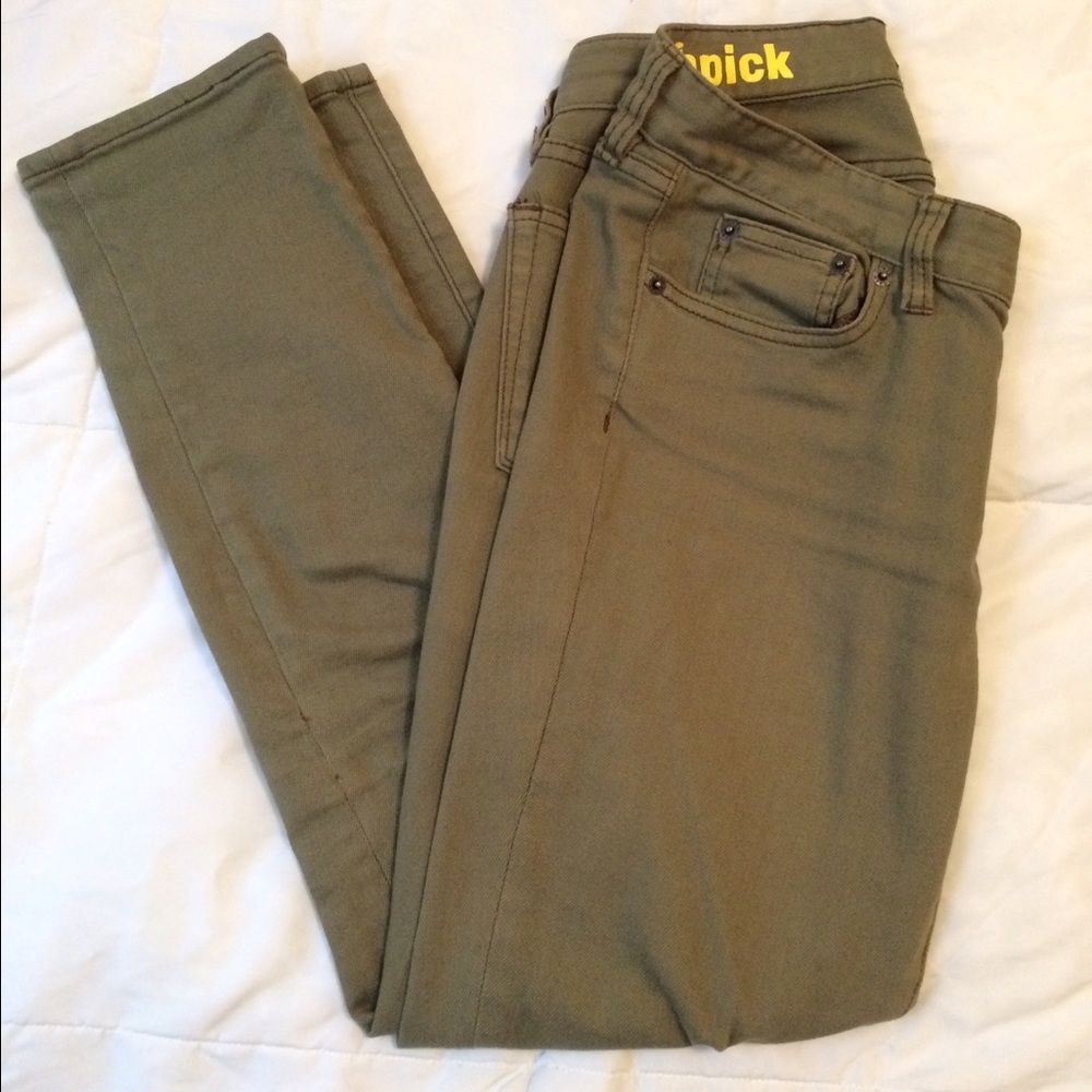J. Crew olive toothpick jeans, sz 26