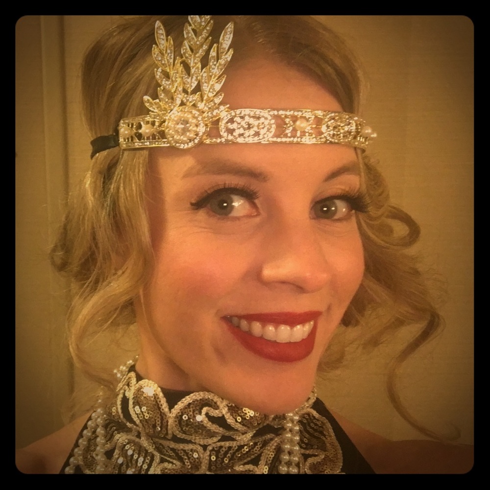 Gatsby Headband in gold tone