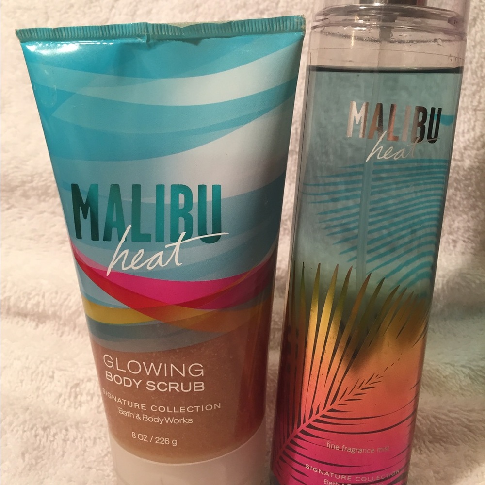 Malibu Heat body scrub and perfume