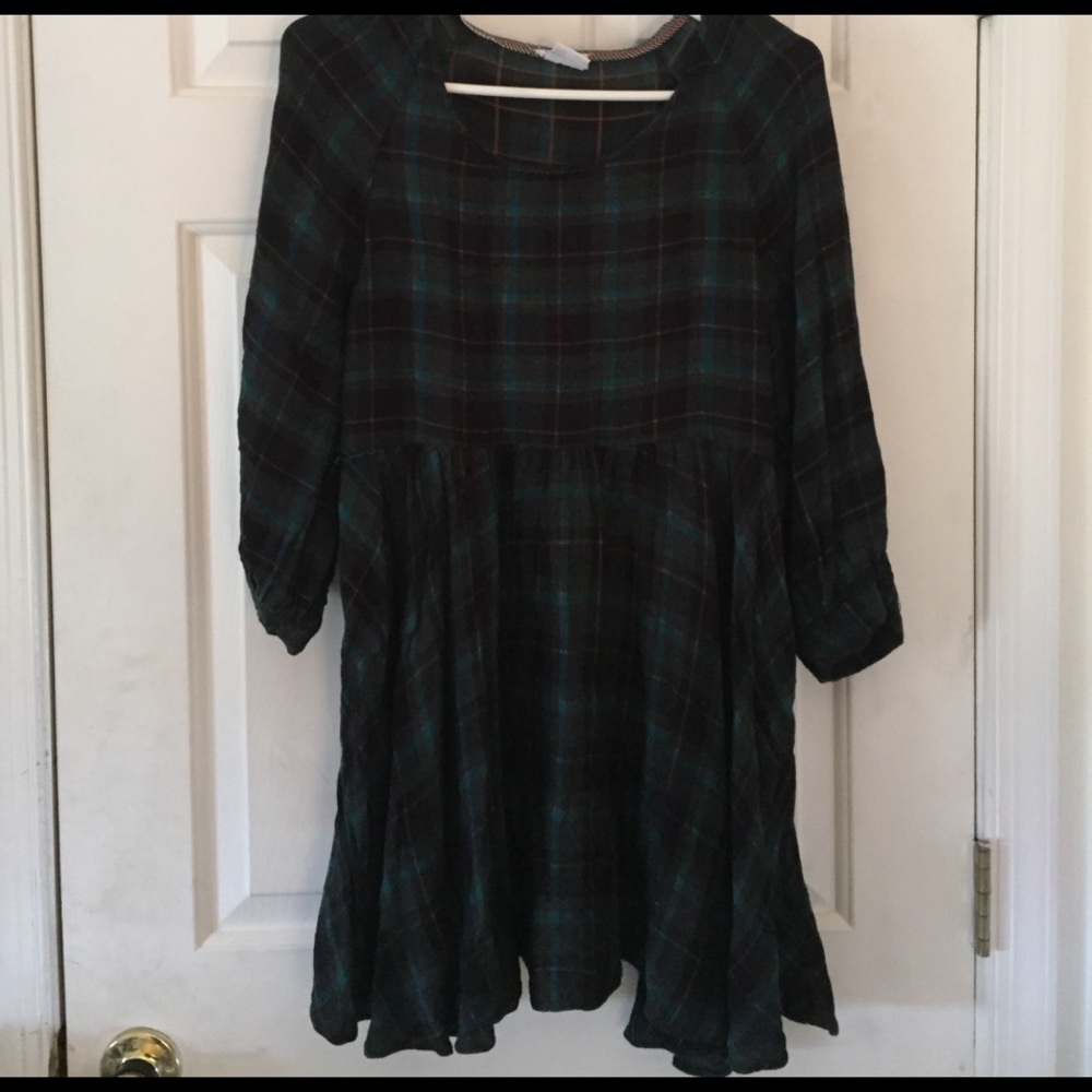 Plaid Baby doll dress with pockets