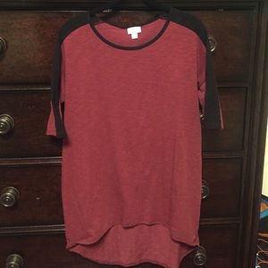 LuLaRoe Burgundy and Black Stripe Irma