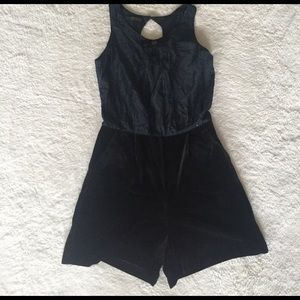 TopShop velvet romper shorts