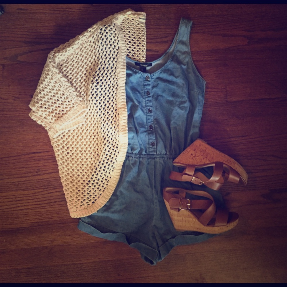 Denim Romper - Forever 21