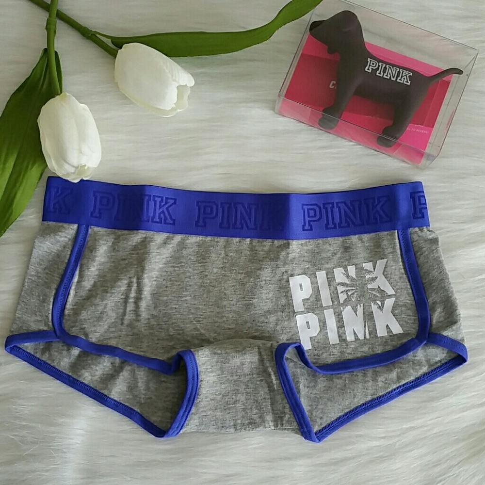 X 2 Nwt Pink Victoria's Secret logo boyshort S - Picture 3 of 3