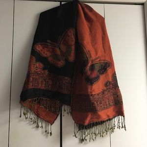 Multi-colored Butterly Pashmina Scarf/Wrap