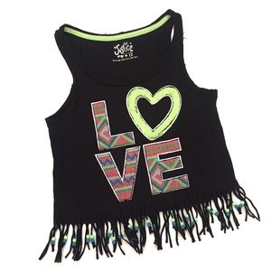 ⚡️JUSTICE FUN TANK TOP WITH FRINGE AND BEADS