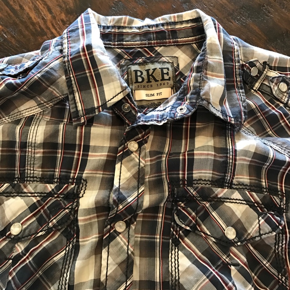 Mens Wester Snap Down Long Sleeve Shirt