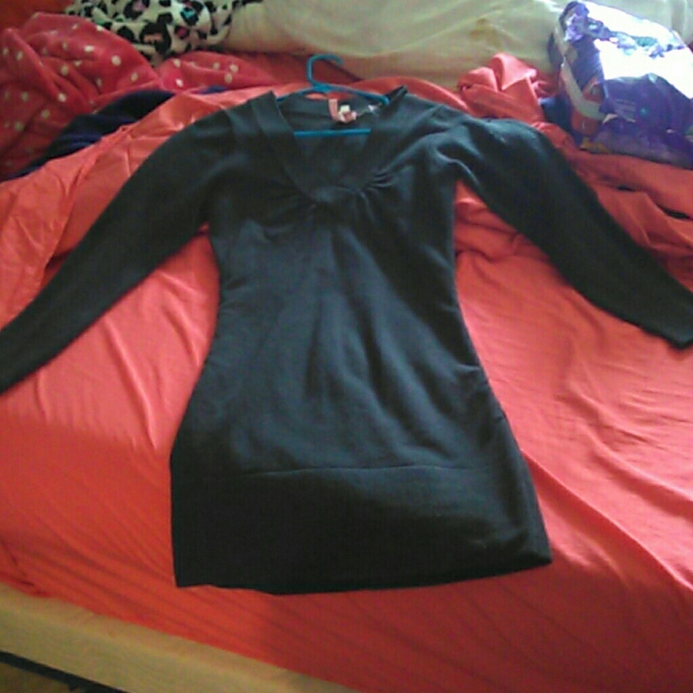 Dark grey sweater dress