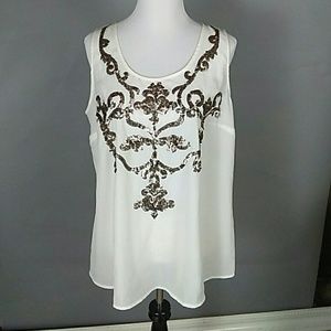 ANTIQUE gold sequin plus size spring summer tank